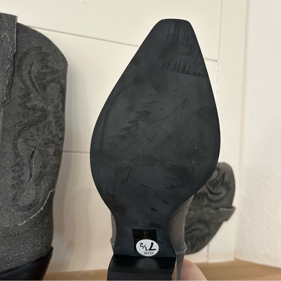 New Jeffrey Campbell Dagget Western Boots Distressed Grey Cowgirl - Picture 6 of 6